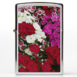 White, Pink and Red Dianthus Floral Zippo Lighter