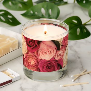White  Pink And Red Roses Scented Candle by efhenneke at Zazzle