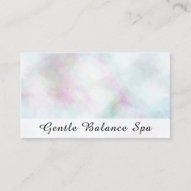 *~* White Pink Blue Pastel Holistic Life Coach Business Card (Front)