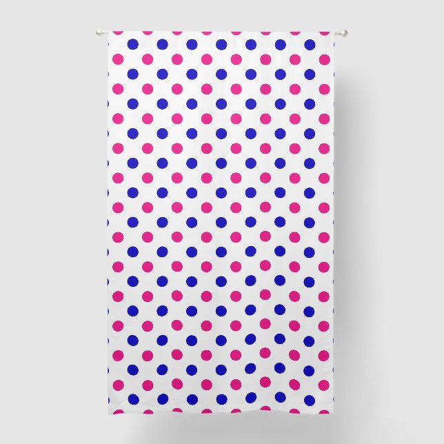White Pink Blue Polka Dot Pattern Blackout Curtains (Front)