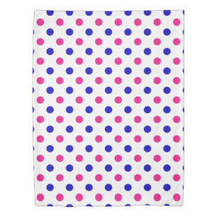 White Pink Blue Polka Dot Pattern Duvet Cover