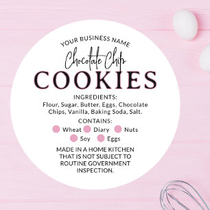 White Pink Chocolate Cookies Cottage Law Sticker