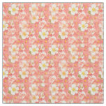 White &amp; Pink Daisies Pattern Fabric
