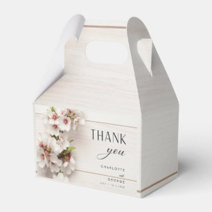 White Pink Floral   Wedding Favor Boxes