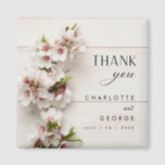 White Pink Floral | Wedding Favor Magnet<br><div class="desc">We designed these white pink floral | wedding favor magnet to your beutiful wedding. You can change the text,  with the name of bride and groom,  easily personalize and customizable</div>