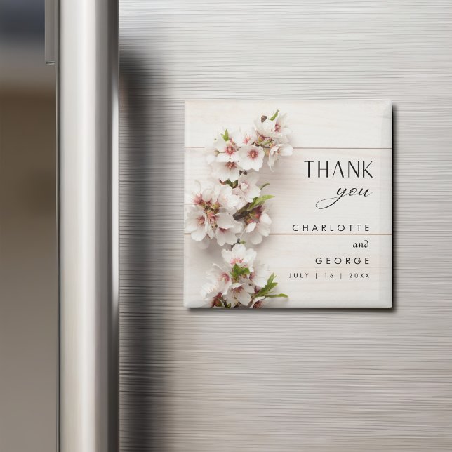 White Pink Floral | Wedding Favor Magnet (Creator Uploaded)