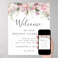 Elegant Script Gold Wedding Welcome Sign