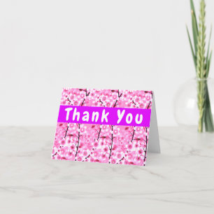 White Pink Flowers, Groovy Daisy Thank You Card