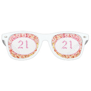 White Pink Fun Cool Novelty Girl Birthday Retro Sunglasses