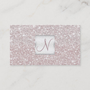 White Pink Glitter Chic Glam Glitzy Salon Spa Business Card