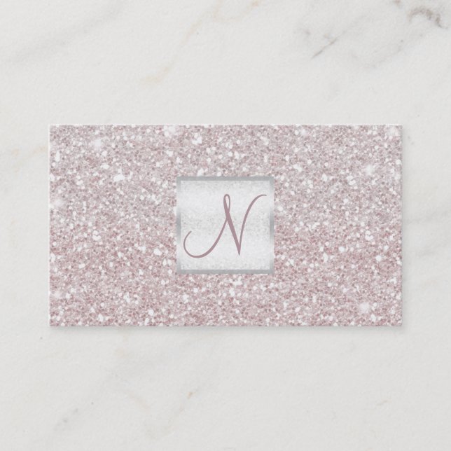 White Pink Glitter Chic Glam Glitzy Salon Spa Business Card (Front)