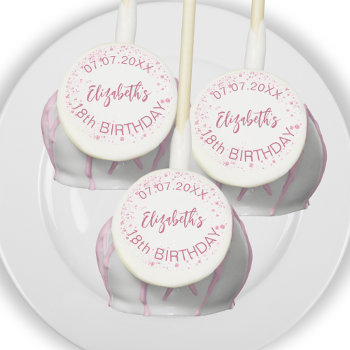 White Pink Glitter Girl Name Cake Pops by EllenMariesParty at Zazzle