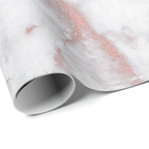 White Pink Gray Marble Shiny Brushes Stone White Wrapping Paper