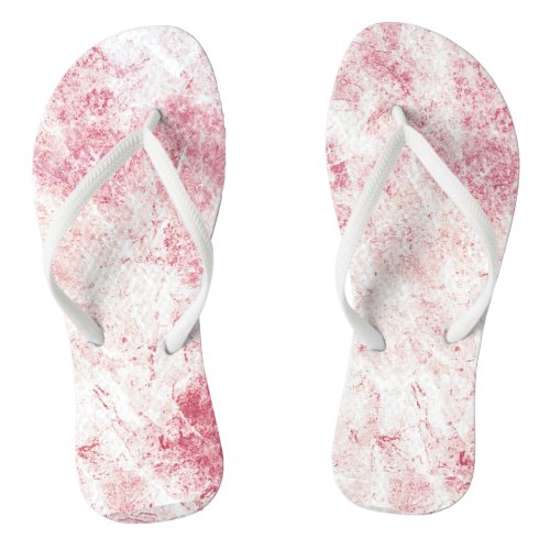 White Pink Grunge Marble Texture   Flip Flops
