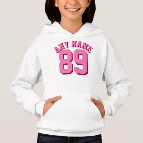 White  Pink Kids  Sports Jersey Design Hoodie