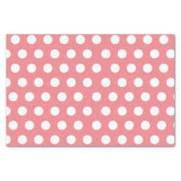White &amp; Pink Large Medium Polka Dot Party Tissue Paper