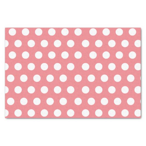 White  Pink Large Medium Polka Dot Party Tissue Paper