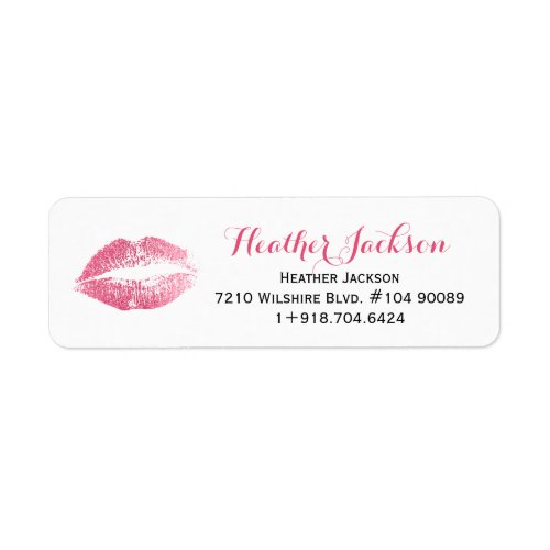 White Pink Lips Label