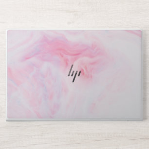 White pink marble HP laptop skin