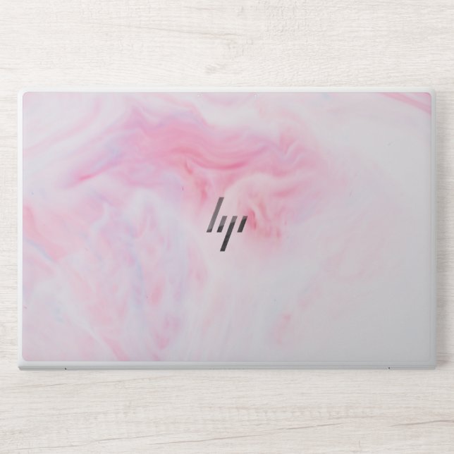 White pink marble HP laptop skin (Front)