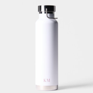 White Pink Monogram Water Bottle