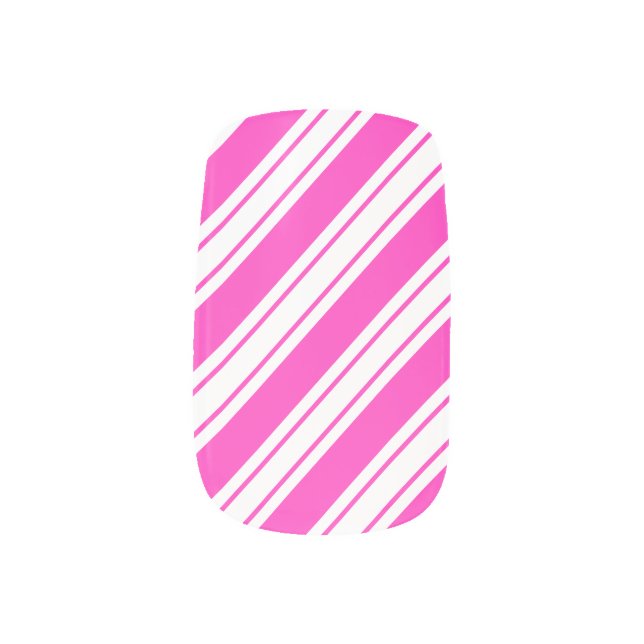 White Pink Nail Art (Right Thumb)