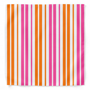 White Pink Orange Vertical Stripes Design Bandana