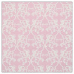 White Pink Parisian Damask Pattern Fabric