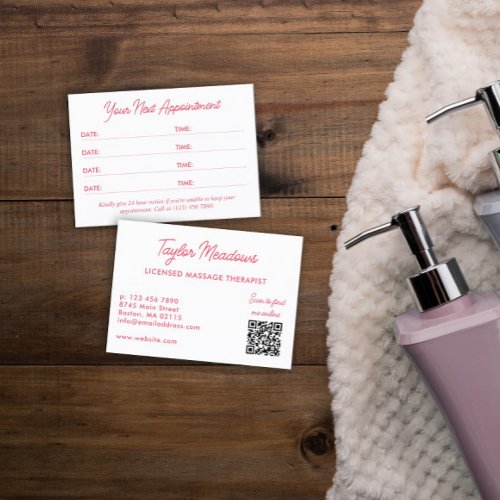 White Pink Practical QR Code Multi Appointment 