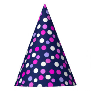 White Pink Purple Blue Circles Balls Paper Cap Hat