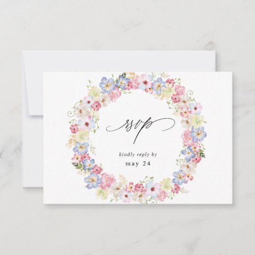 White Pink  Purple Floral w Meal RSVP