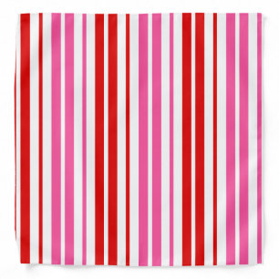 White Pink Red Vertical Stripes Design   Bandana