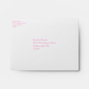 White & Pink Return Address Envelope A2