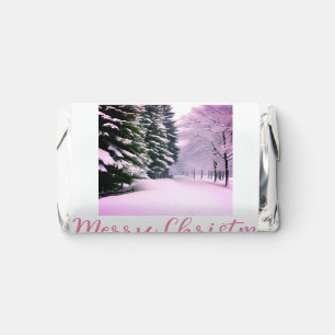 White pink snow merry Christmas add family name da Hershey's Miniatures