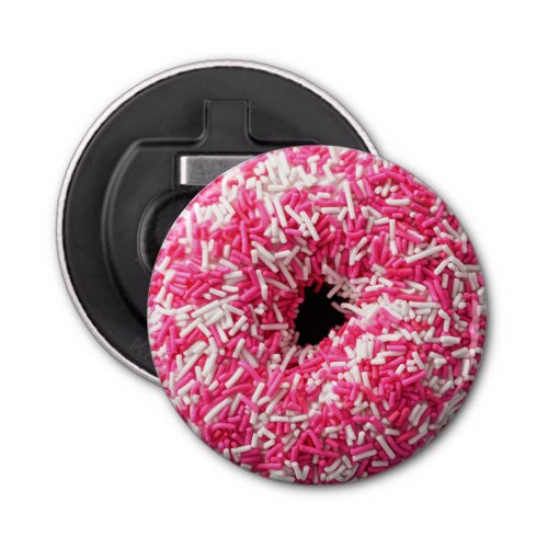 White Pink Sprinkles Donut Bottle Opener
