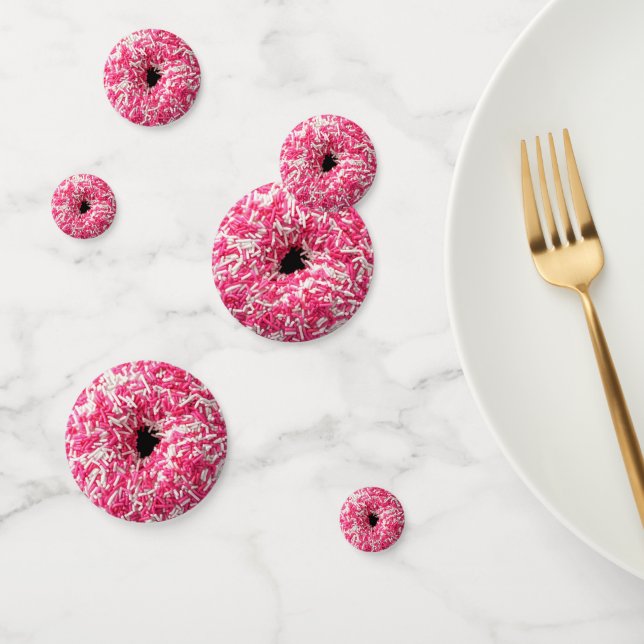White Pink Sprinkles Donut Confetti (Group)