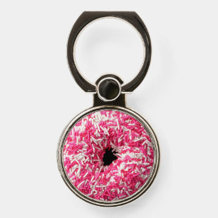 White Pink Sprinkles Donut Phone Ring Stand