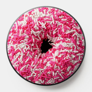 White Pink Sprinkles Donut PopSocket