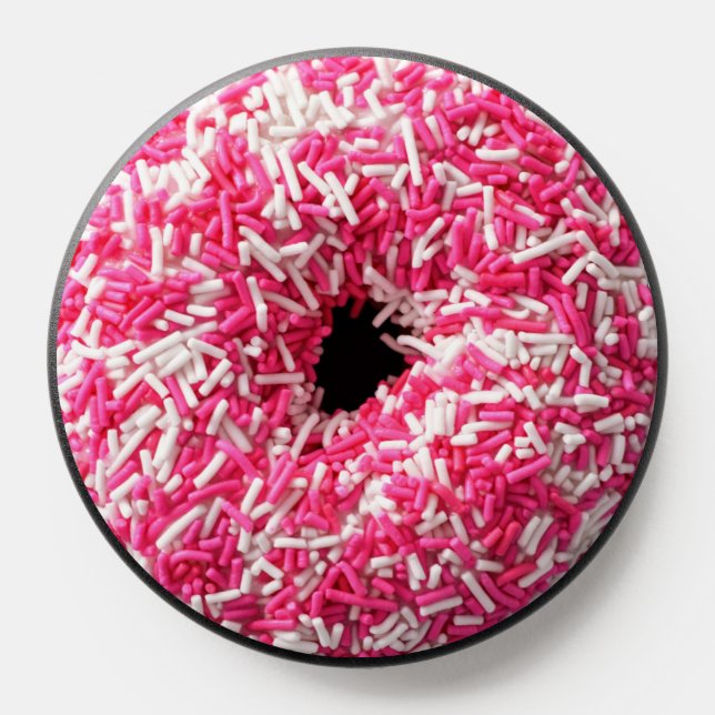 White Pink Sprinkles Donut PopSocket (Popsocket)