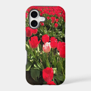 White & Pink Tulip in a Red Tulip Field, Oregon iPhone 17 Case