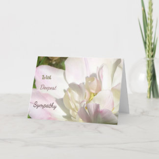 White Pink Tulip Sympathy Greeting Card
