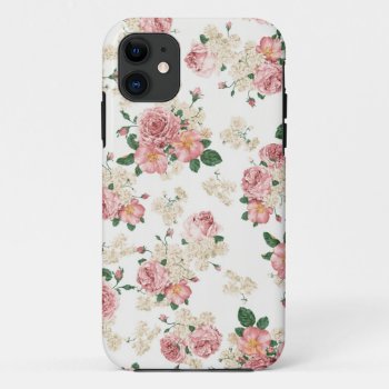 White & Pink Vintage Floral Iphone 5 Case by ConstanceJudes at Zazzle