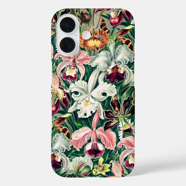 White Pink Yellow Green Orchid Pattern Case-Mate iPhone Case (Back)