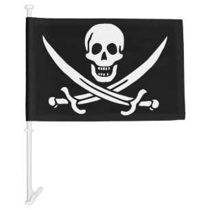 White, Pirate Flag Calico Jack, Skull & Cutlass