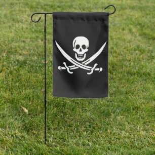 White, Pirate Flag Calico Jack, Skull & Cutlass 