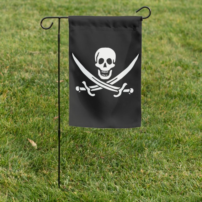 White, Pirate Flag Calico Jack, Skull & Cutlass  (In SItu)