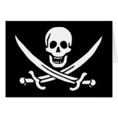 White, Pirate Flag Calico Jack, Skull & Cutlass  (Front Horizontal)