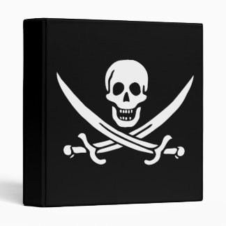 White, Pirate Flag Calico Jack, Skull & Cutlass 3 Ring Binder