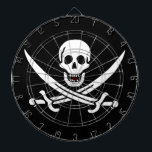 White, Pirate Flag Calico Jack, Skull & Cutlass Dart Board<br><div class="desc">A low growl rumbled across the waves, not from the storm brewing on the horizon, but from Captain Jack's throat. His dark eyes, usually gleaming with mischief, held a steely glint as he surveyed the approaching ship. The "Revenge, " his sloop, heeled slightly in the choppy water, its black hull...</div>