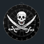 White, Pirate Flag Calico Jack, Skull & Cutlass Dart Board<br><div class="desc">A low growl rumbled across the waves, not from the storm brewing on the horizon, but from Captain Jack's throat. His dark eyes, usually gleaming with mischief, held a steely glint as he surveyed the approaching ship. The "Revenge, " his sloop, heeled slightly in the choppy water, its black hull...</div>